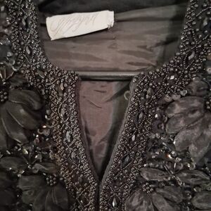 Elegant Black Beaded Blazer